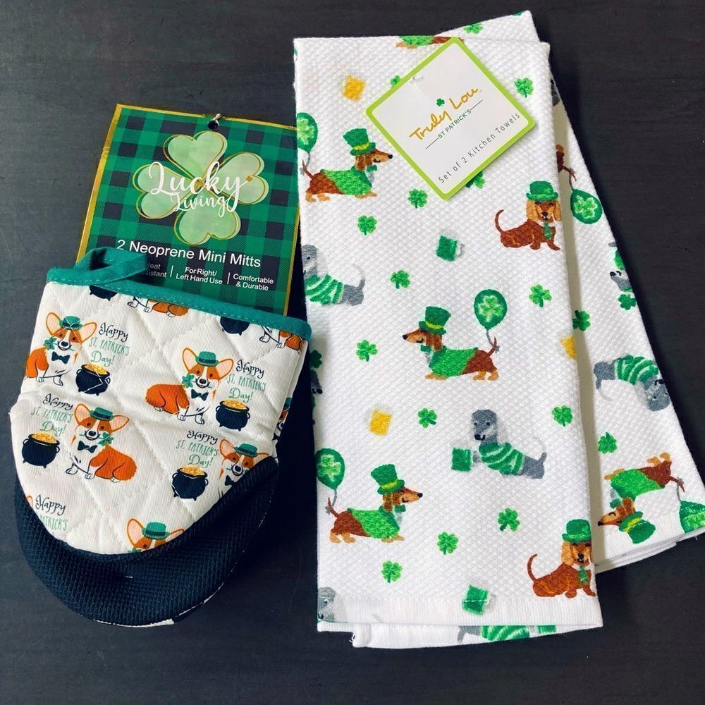 St. Patrick Dachshund Corgi Dog Kitchen Bundle